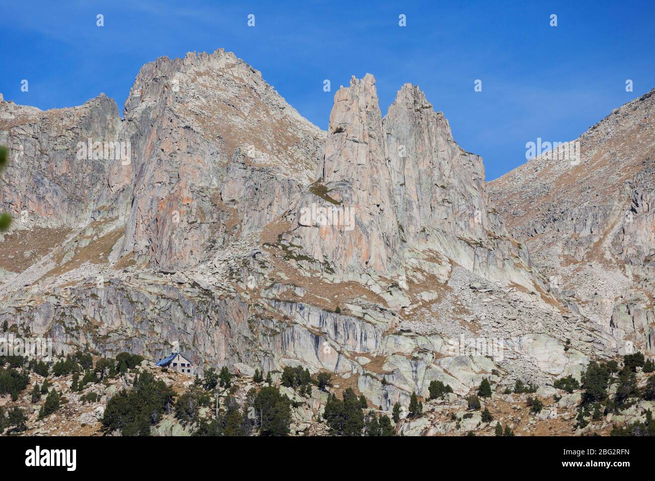 Refuge Refugi d'Amitges / Amitges. PN d'Aigüestortes i Estany de Sant Maurici. Pyrénées, Catalogne S(pain, Europe) Banque D'Images