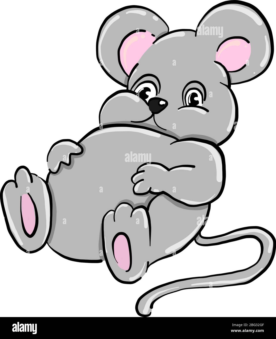 Souris avec gros ventre, illustration, vecteur sur fond blanc Illustration de Vecteur