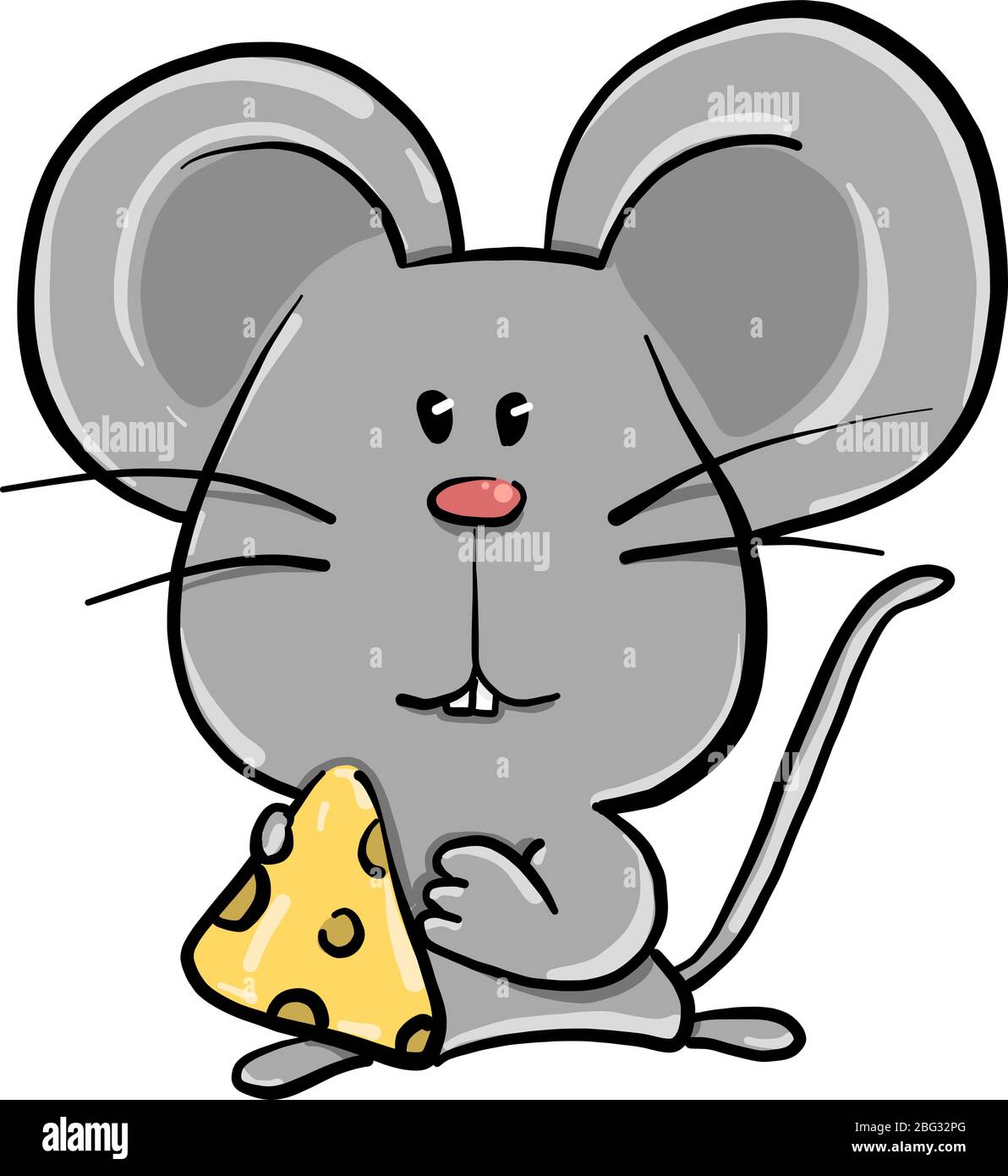 Souris mangeant du fromage, illustration, vecteur sur fond blanc Illustration de Vecteur