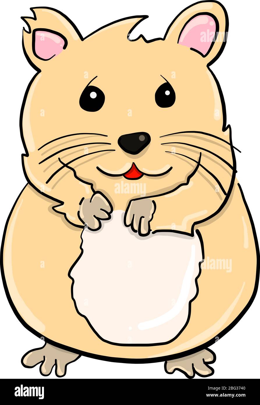 Petit hamster mignon, illustration, vecteur sur fond blanc Illustration de Vecteur
