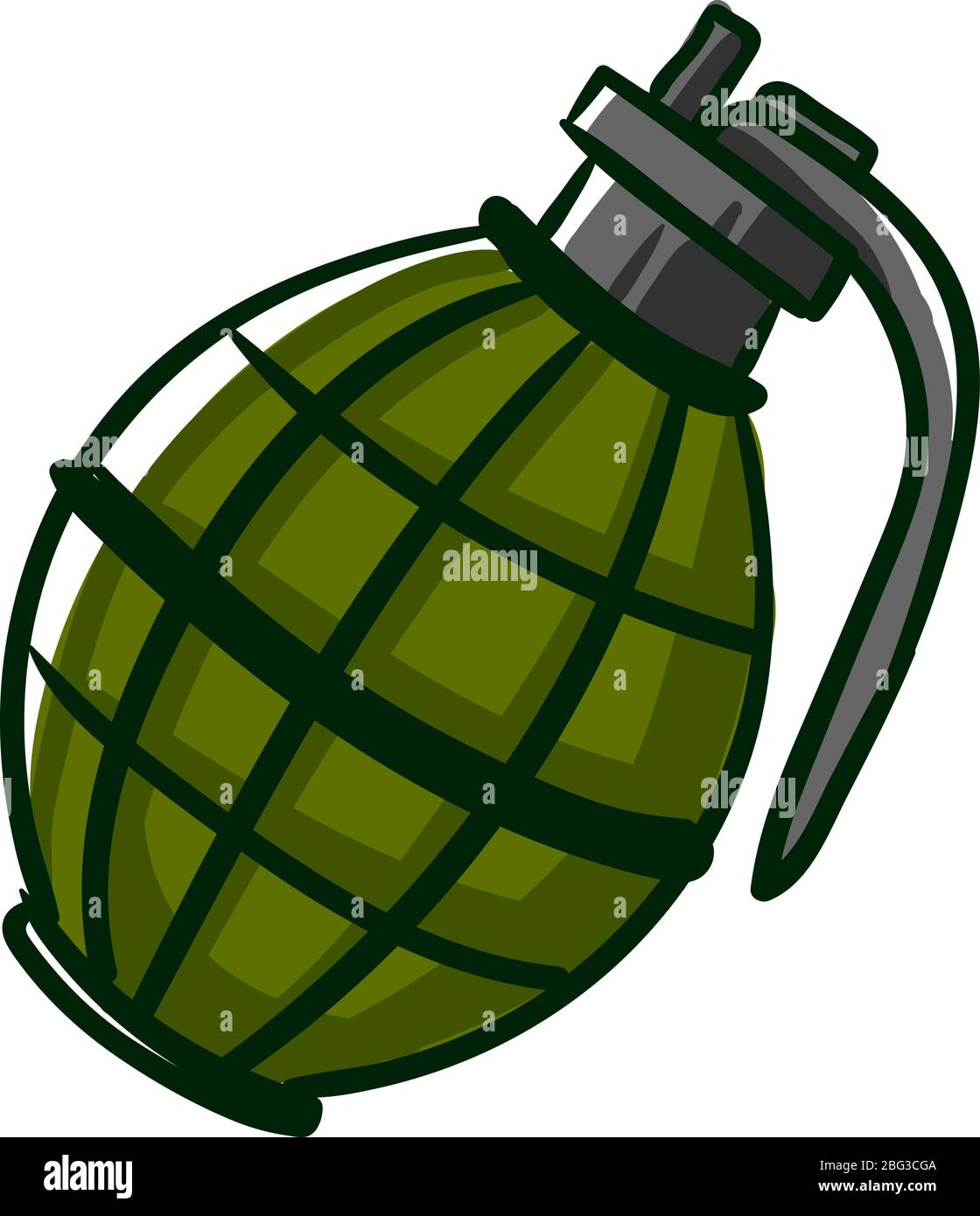 Dessin de grenade verte, illustration, vecteur sur fond blanc Image ...