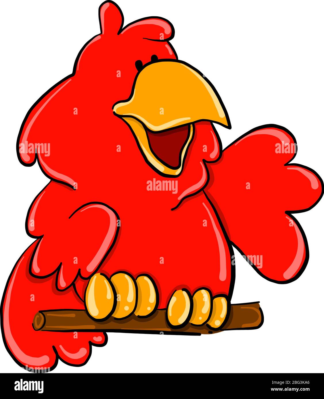 Oiseau rouge sur arbre, illustration, vecteur sur fond blanc Illustration de Vecteur