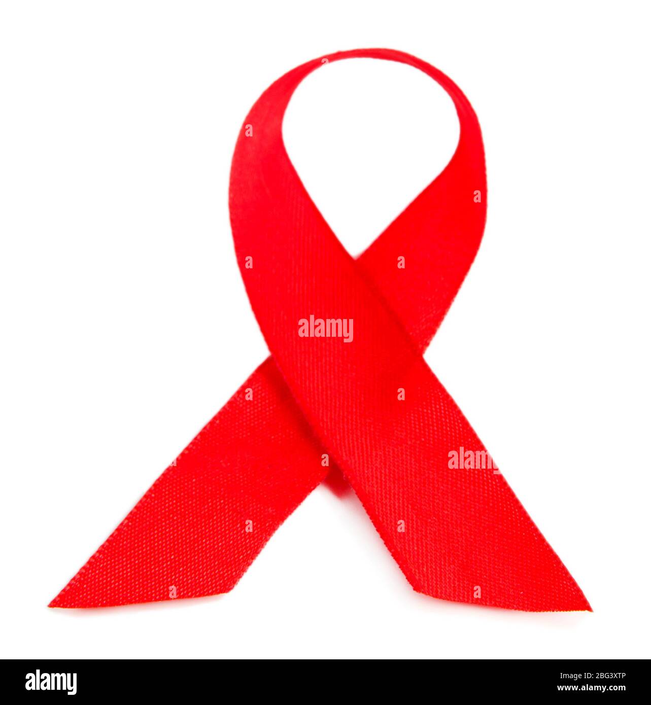 Ruban rouge VIH, SIDA isolé sur blanc Photo Stock - Alamy