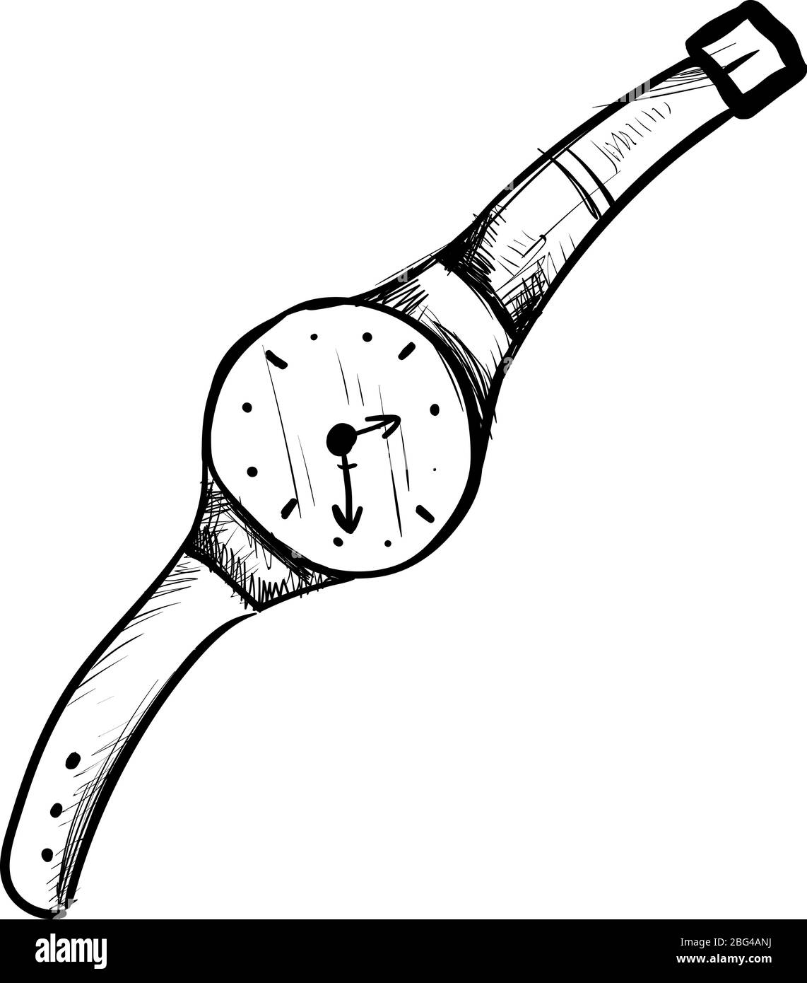 Dessin de montre-bracelet, illustration, vecteur sur fond blanc. Illustration de Vecteur
