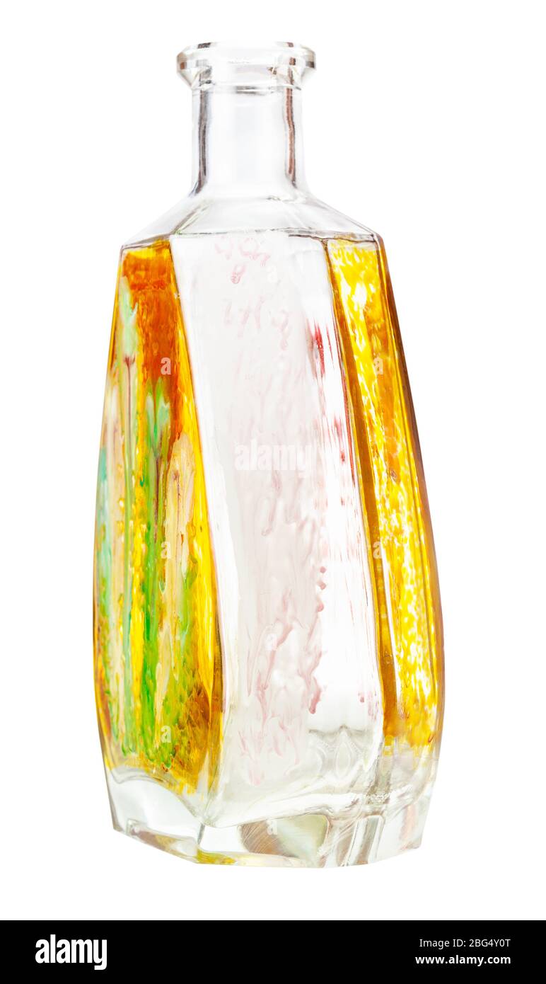 peinture en verre - bouteille de brandy en verre peinte à la main isolée  sur fond blanc Photo Stock - Alamy
