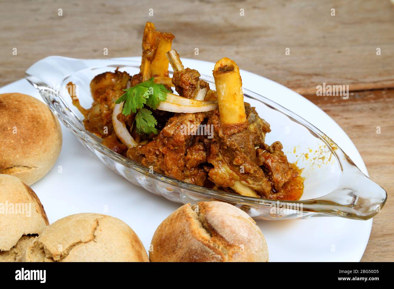 Plat à viande de style indien ou curry de mouton Banque D'Images