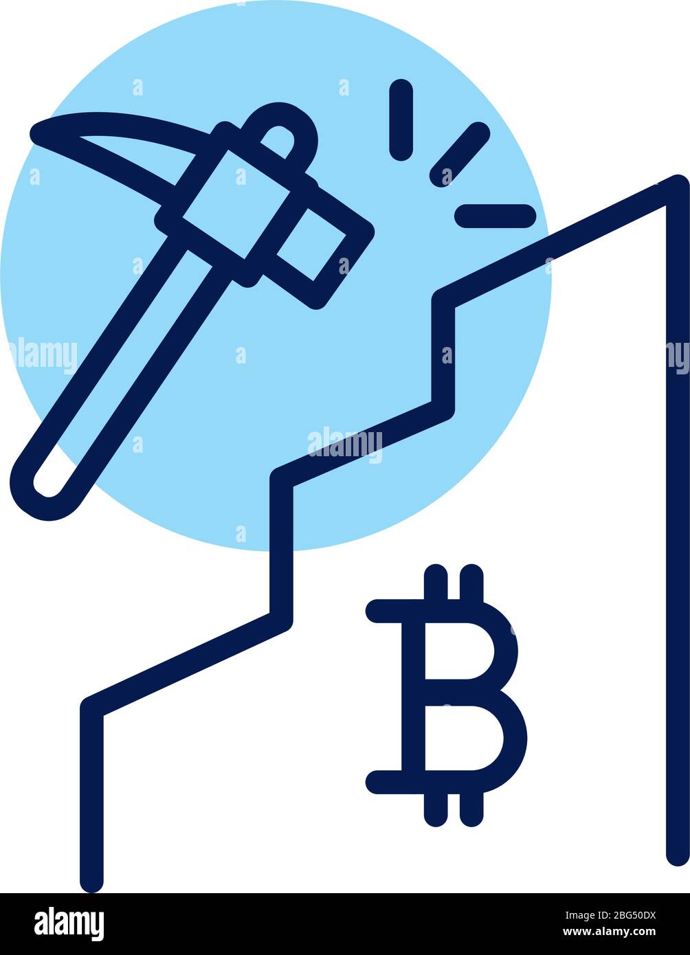 choisissez le style de ligne de monnaie de crypto bitcoin minier Illustration de Vecteur