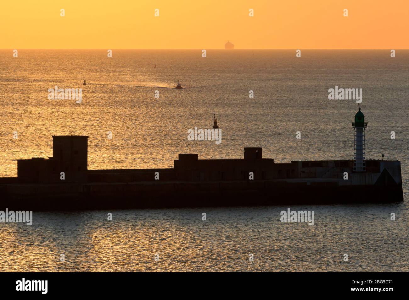 Phare de brise-lames, le Havre, Normandie, France, Europe Banque D'Images