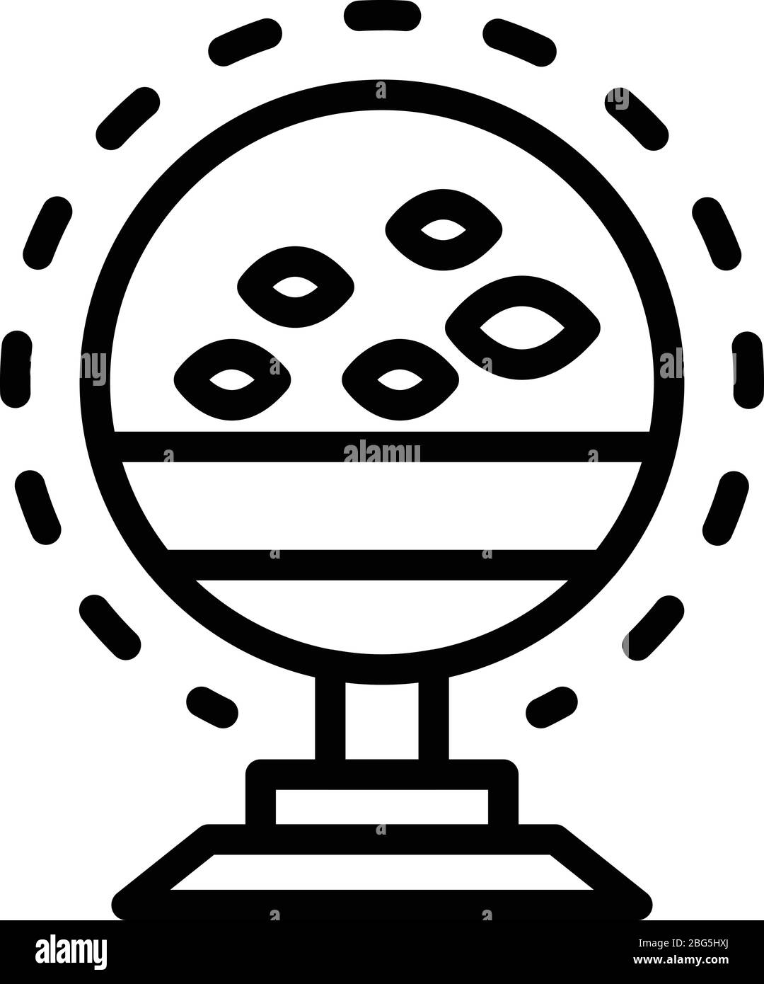 Icône de sondeur d'écho de poisson, style de contour Illustration de Vecteur