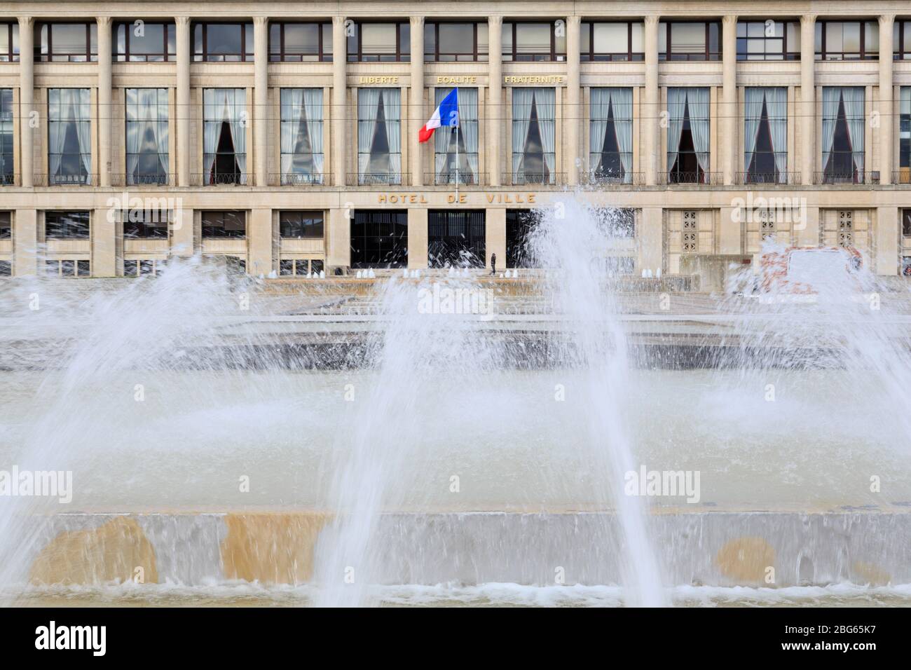 Hôtel de ville dans l'Hôtel de Ville,Le Havre,Normandie,France,Europe Banque D'Images