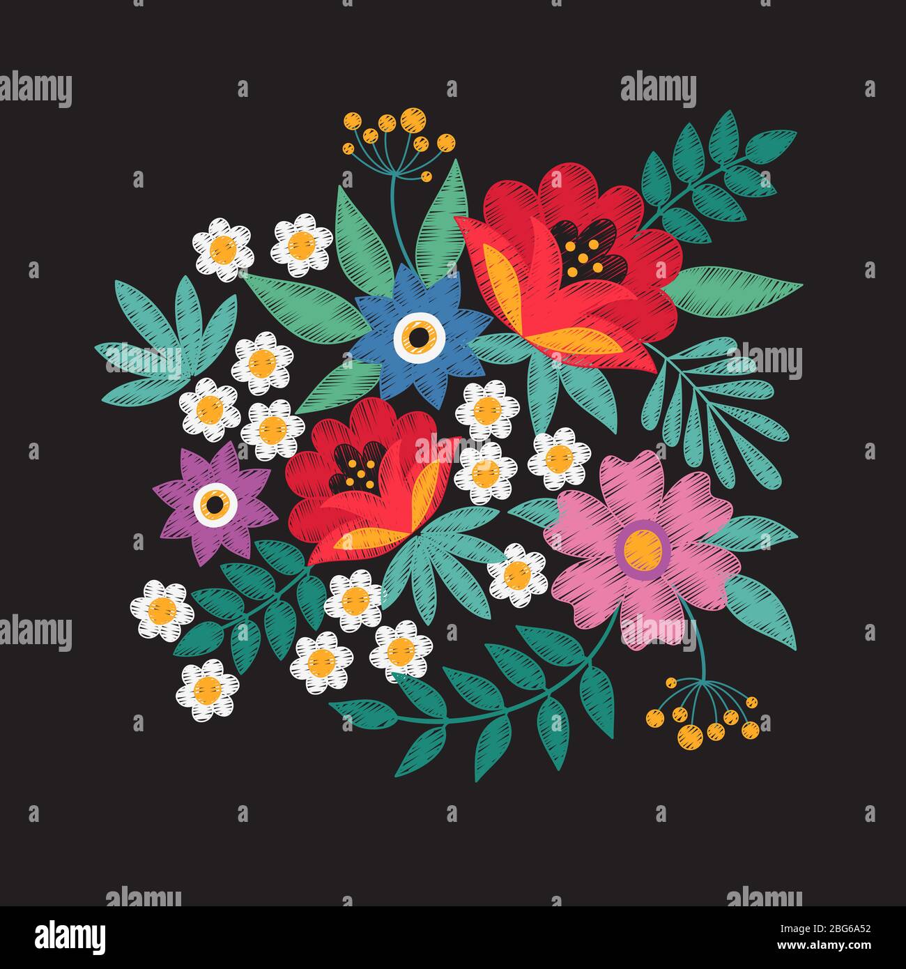 Bouquet de fleurs de jardin. Broderies fleuries et motifs vectoriels de mode. Motif fleuri brodé, illustratio botanique d'art ethnique de la mode Illustration de Vecteur Bouquet de fleurs de jardin. Broderies fleuries et motifs vectoriels de mode. Motif fleuri brodé, illustratio botanique d'art ethnique de la mode Illustration de Vecteur