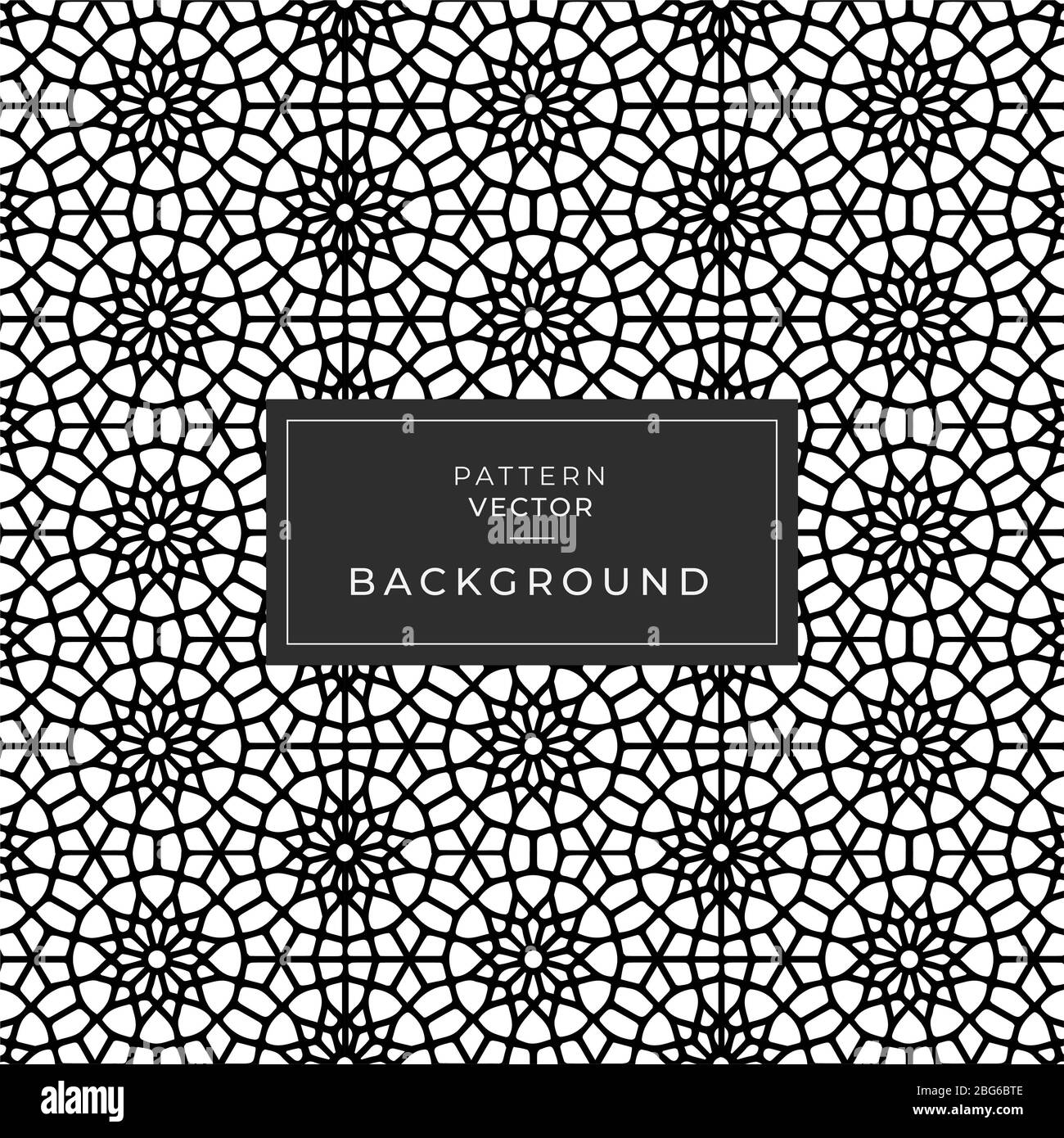 cercle de fleurs mandala à motif géométrique sans couture noir et blanc Banque D'Images