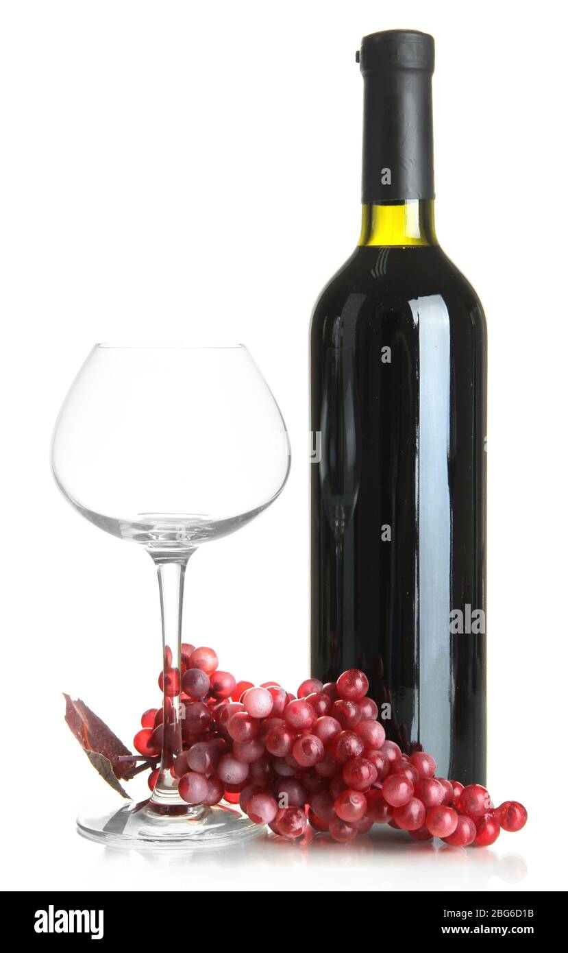 Vin rouge isolated on white Banque D'Images