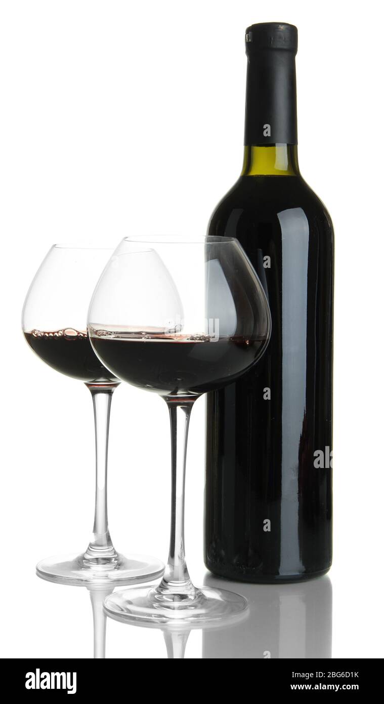 Vin rouge isolated on white Banque D'Images