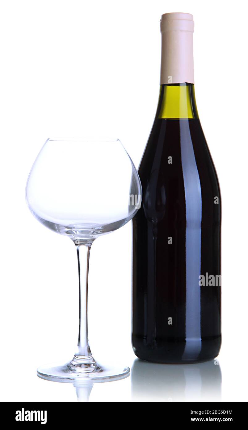 Vin rouge isolated on white Banque D'Images