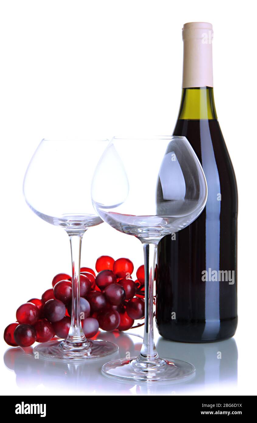 Vin rouge isolated on white Banque D'Images
