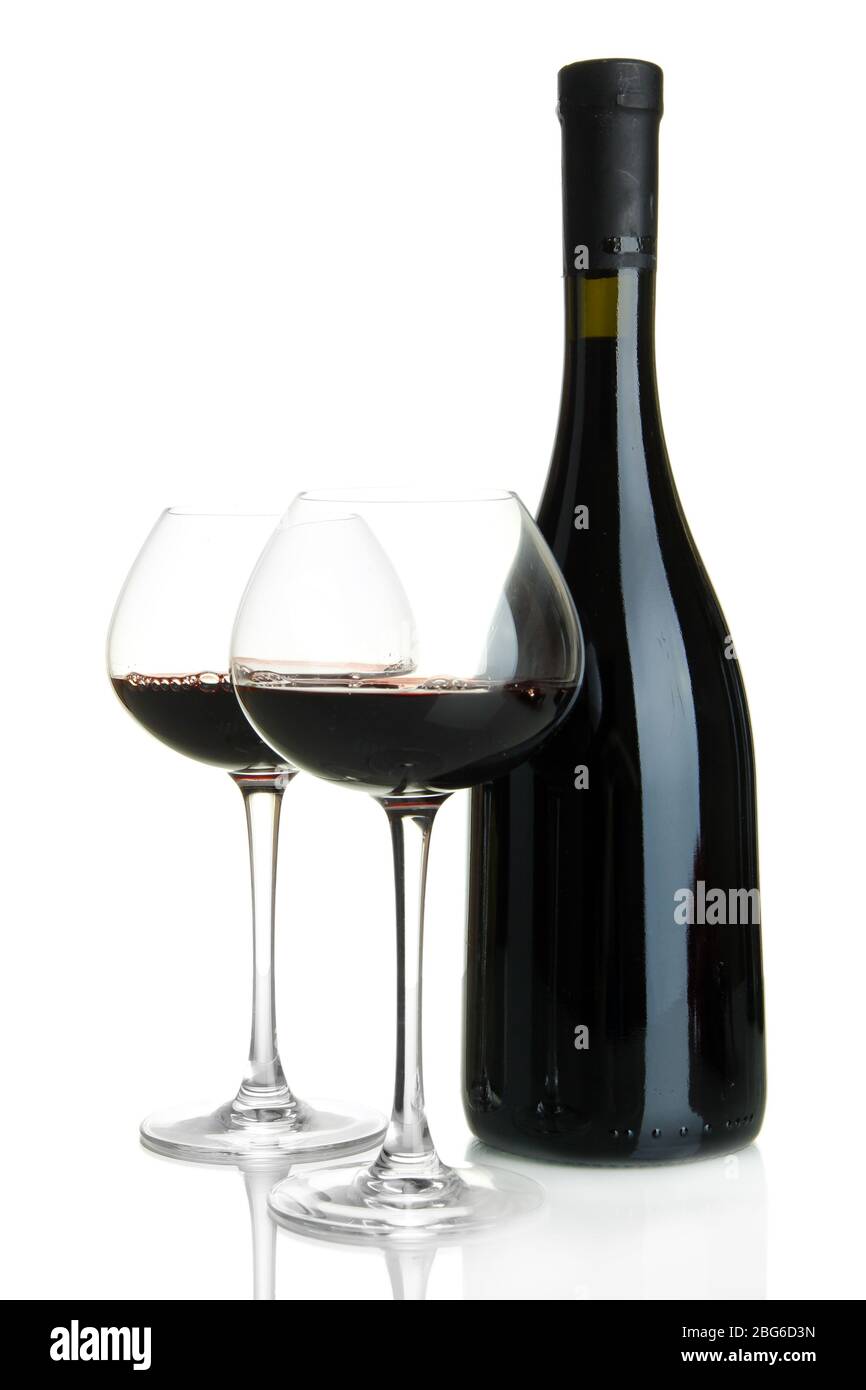 Vin rouge isolated on white Banque D'Images