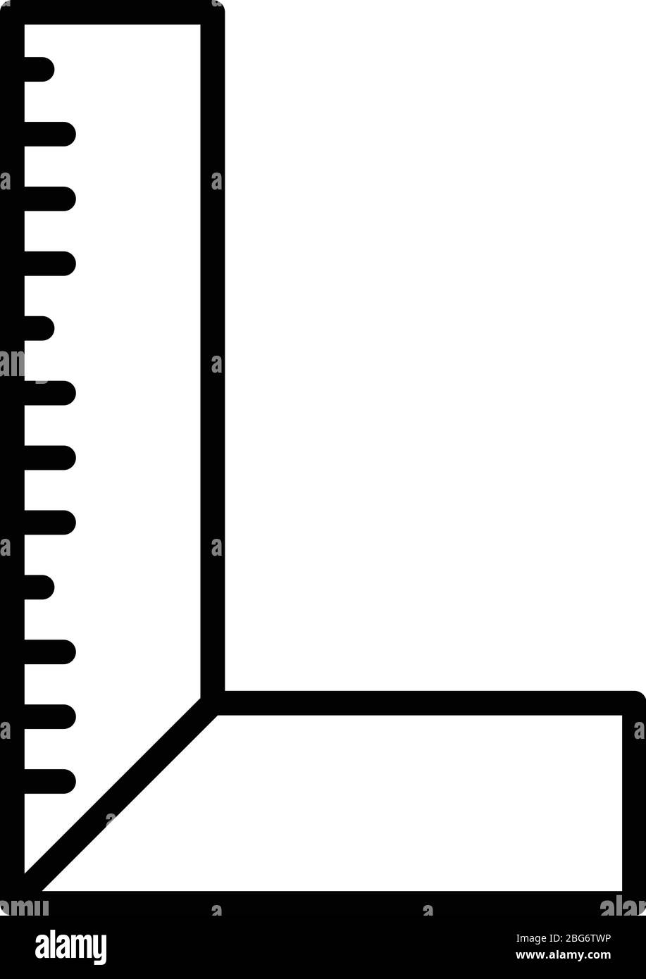 Icône ligne de la règle symbole vecteur. Icône règle de contour noire Image  Vectorielle Stock - Alamy