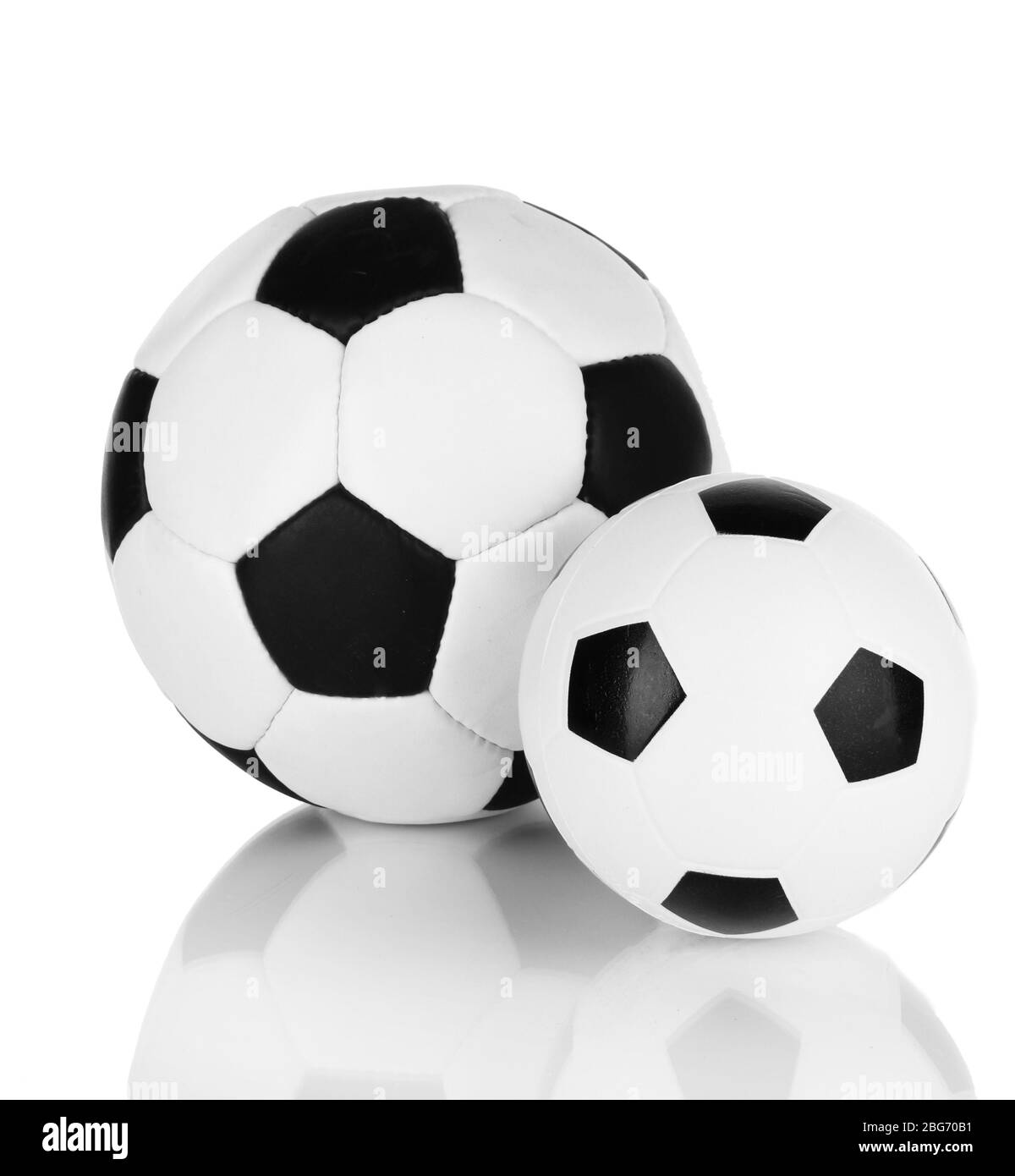 Soccer balls isolated on white Banque D'Images