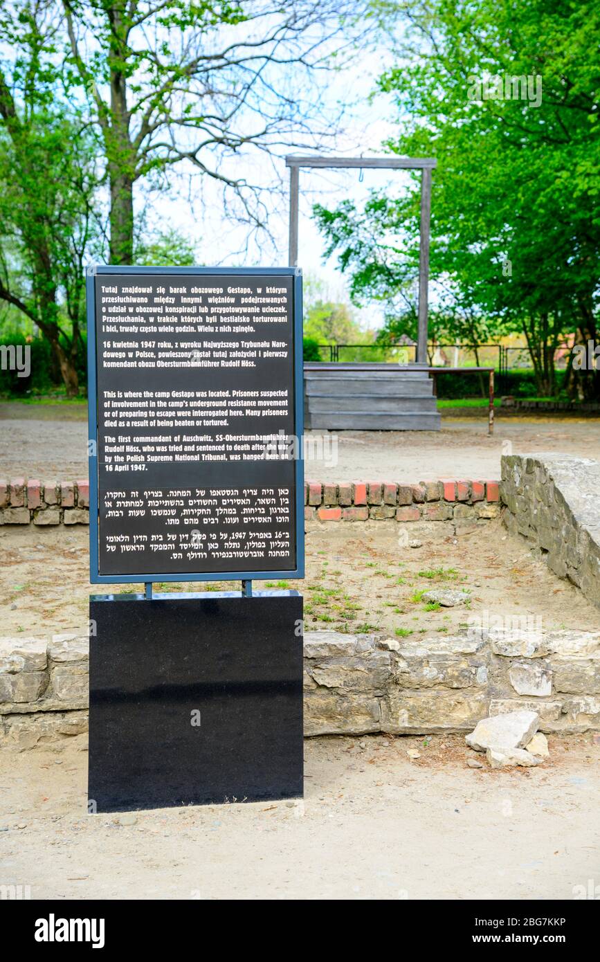 Camp Gestapo Auschwitz Birkenau concentration Camp Oświęcim Musée Sud de la Pologne Europe UE UNESCO Banque D'Images