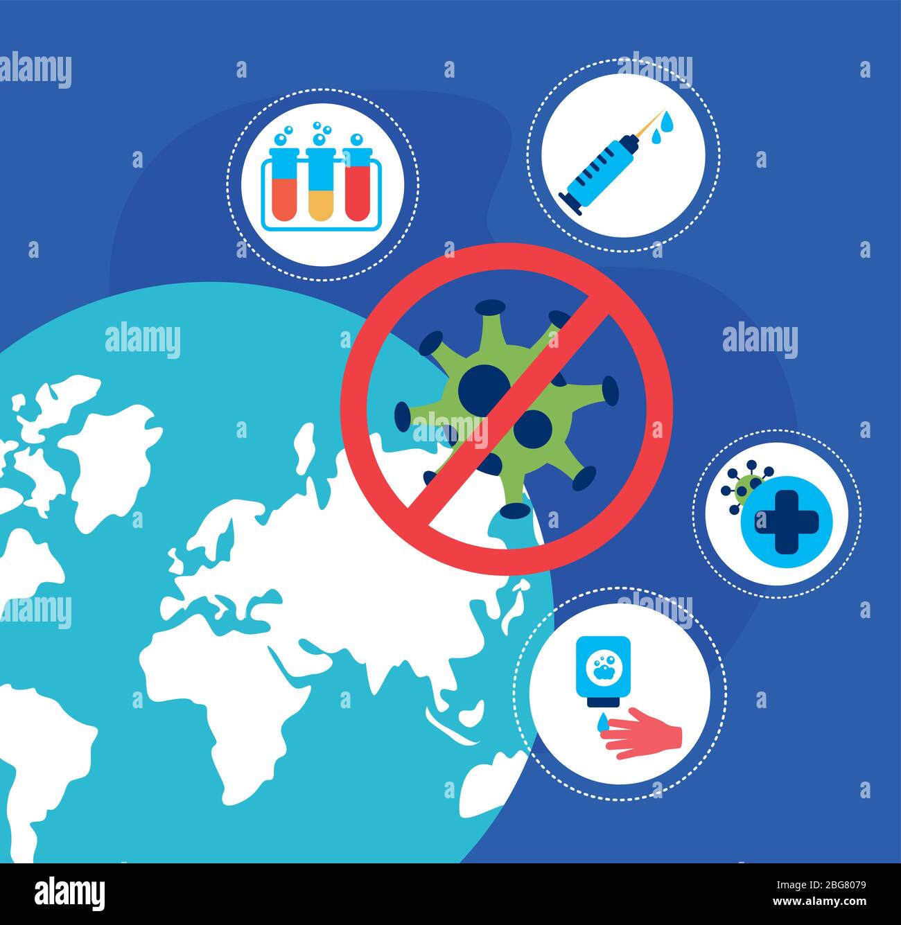 affiche de la pandémie du covid19 avec la planète terre Illustration de Vecteur