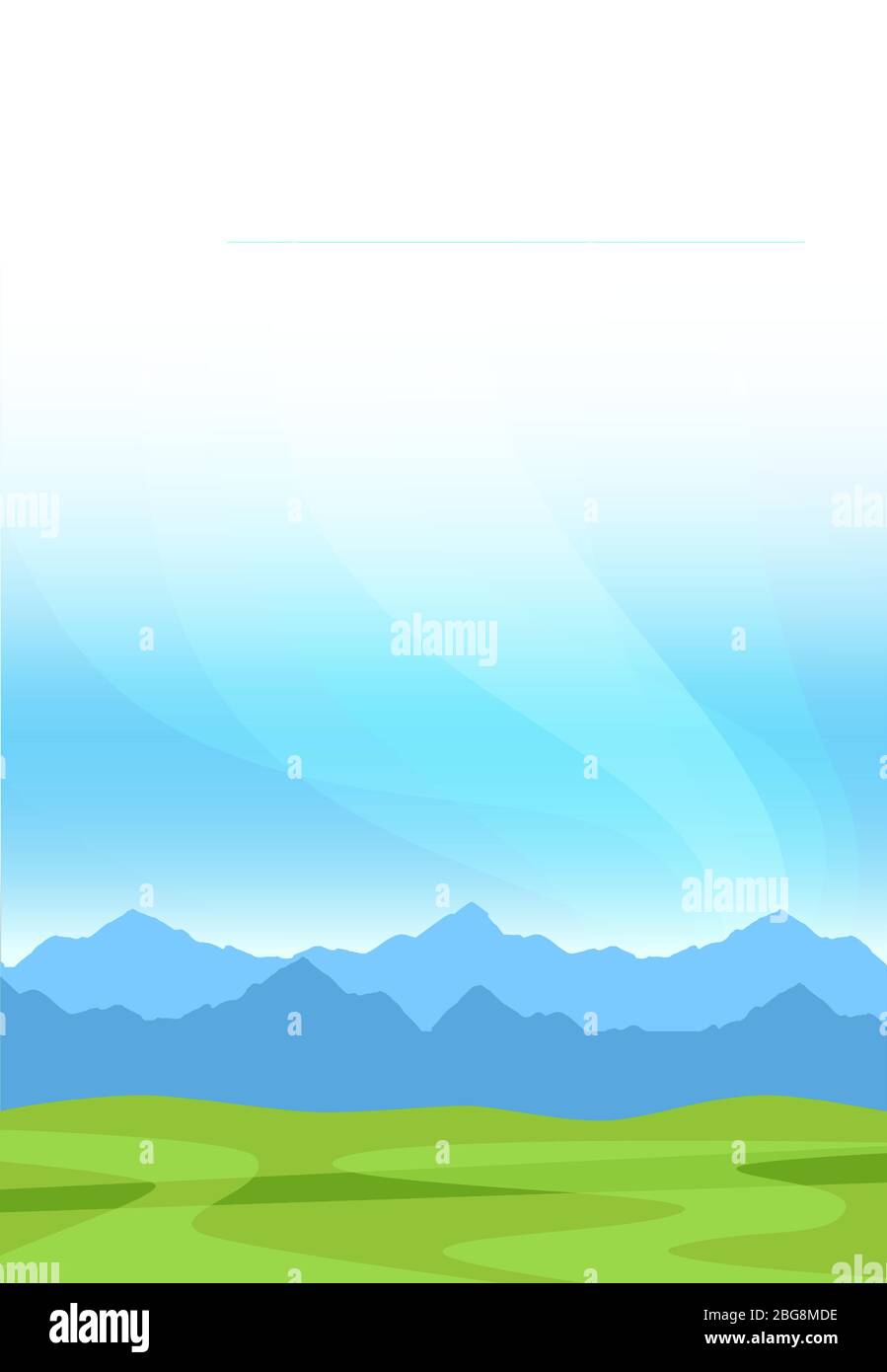 Paysage des montagnes de la nature avec herbe verte et ciel propre - fond d'écran vertical étiquette avec espace pour copie. Bannière pour la visite touristique ou la ferme de lait des Alpes c Illustration de Vecteur