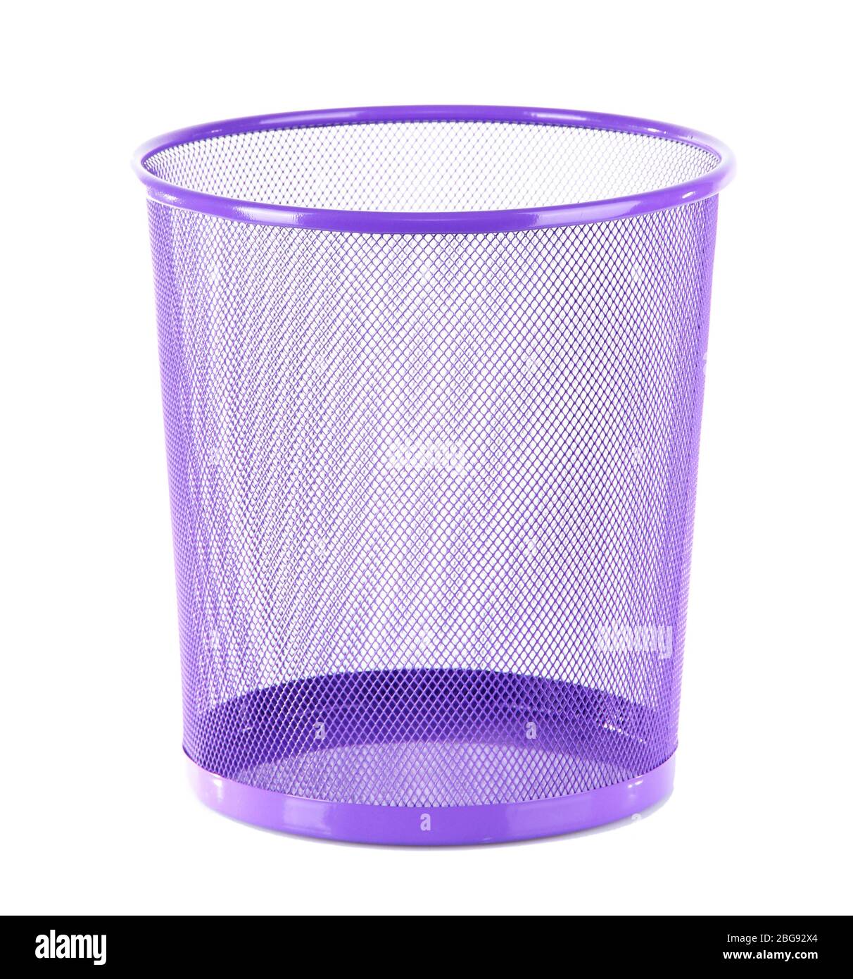 Panier vide pour les papiers, isolé sur blanc Banque D'Images