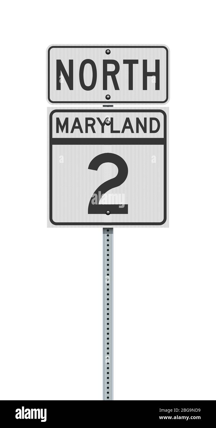 Illustration vectorielle du panneau de la route de l'autoroute de l'État du Maryland sur un poste métallique Illustration de Vecteur