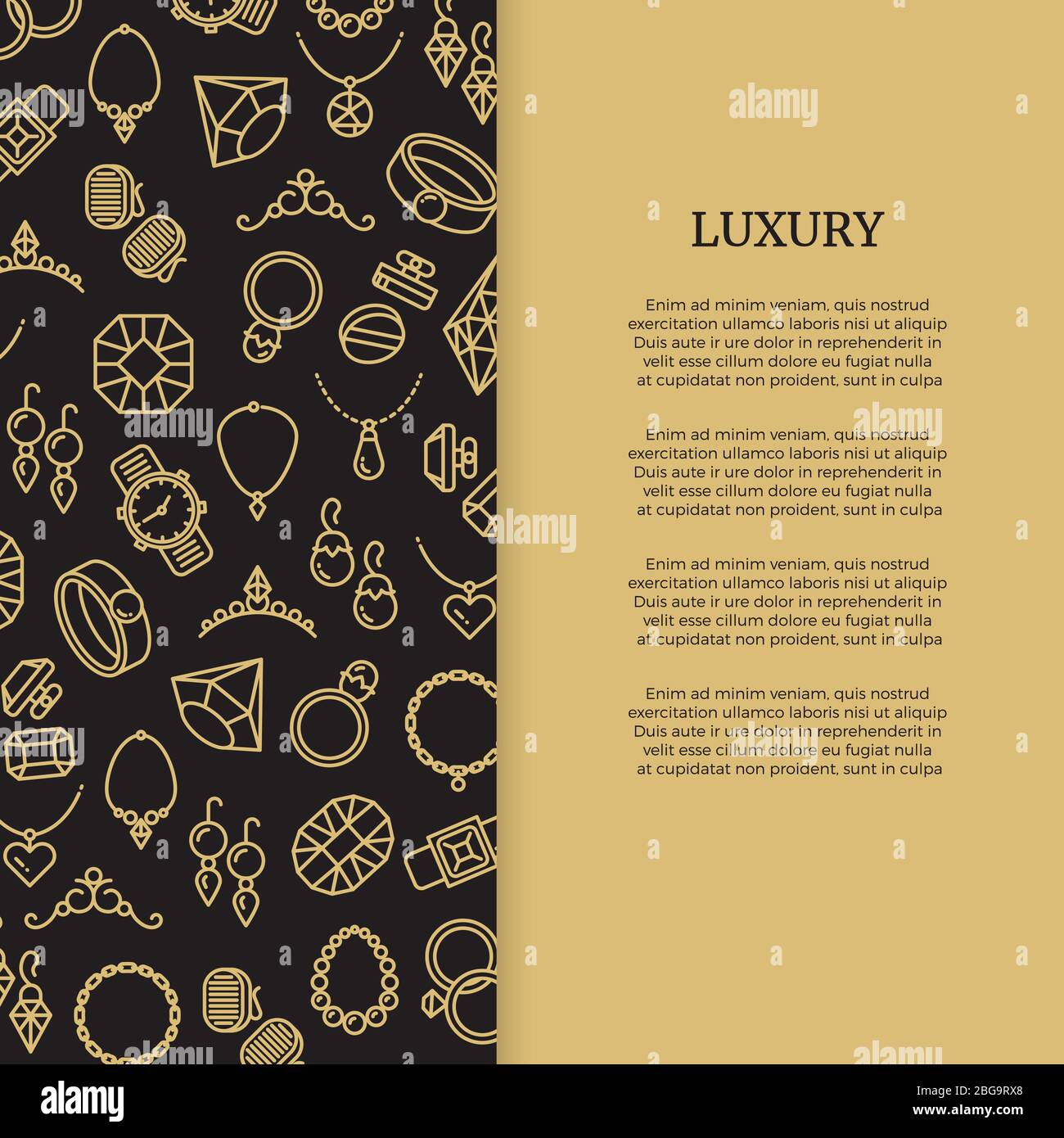Bijoux fins et affiche de luxe en losanges. Illustration vectorielle Illustration de Vecteur