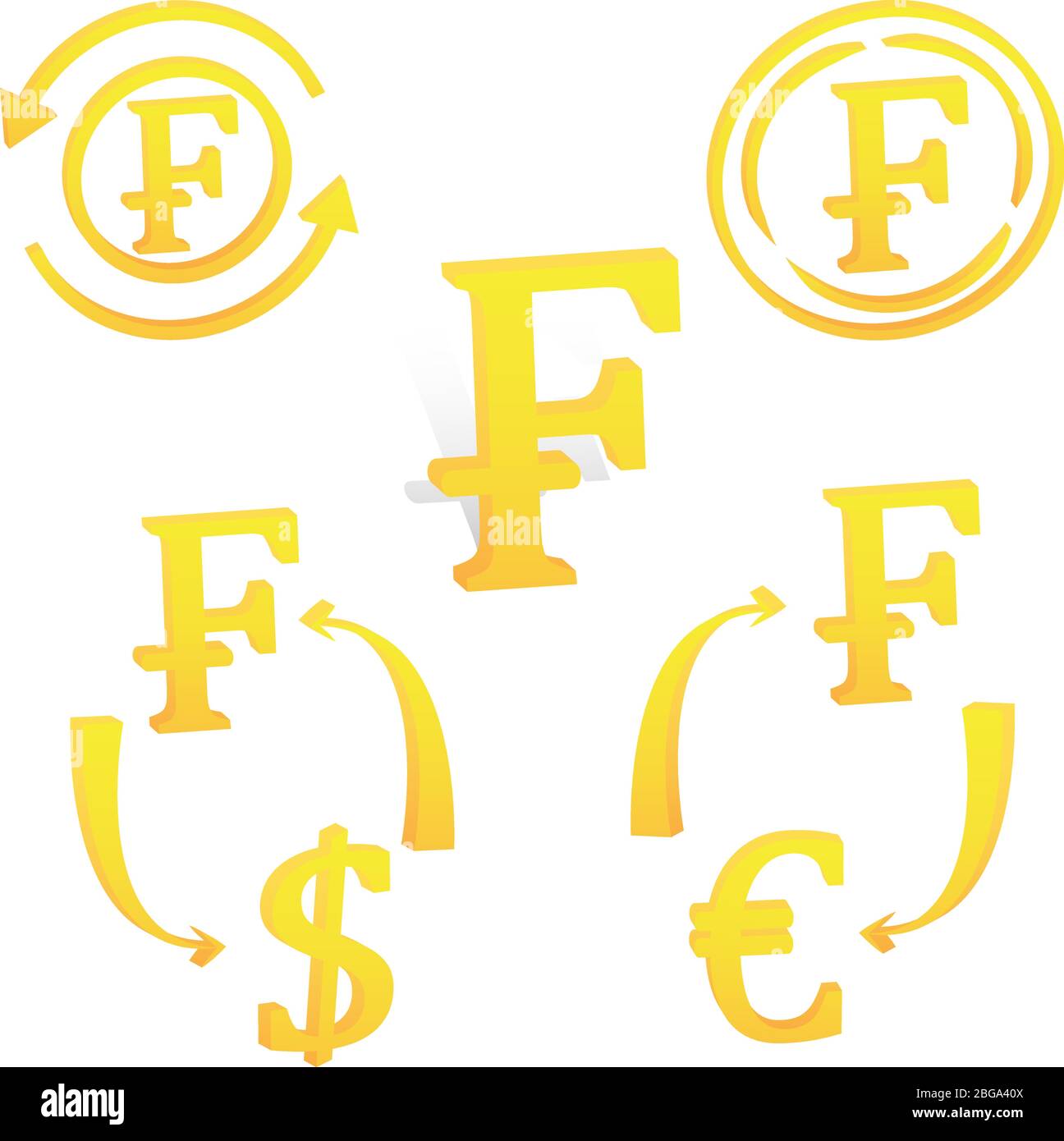 Symbole de la monnaie française Frank Illustration de Vecteur