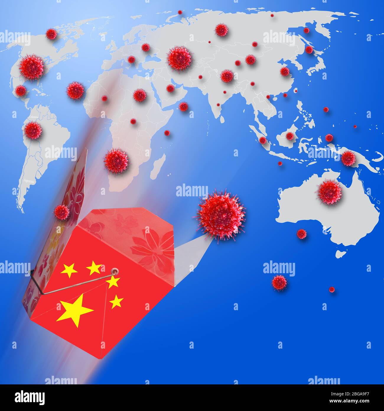 Épidémie de virus COVID-19 chinois dans le monde. Banque D'Images