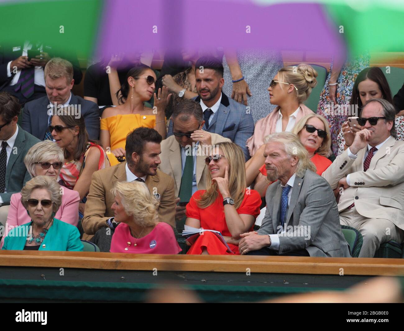 Londres, États-Unis d'Amérique. 11 juillet 2019. LONDRES, ANGLETERRE - 11 JUILLET : David Beckham, Holly Branson, Richard Branson assiste à la dix journée des championnats de tennis de Wimbledon à tous les clubs de tennis de pelouse et de Croquet d'Angleterre le 11 juillet 2019 à Londres, Angleterre personnes : David Beckham, Holly Branson, Richard Branson crédit tempêtes: Media Group/Alay Live News Banque D'Images