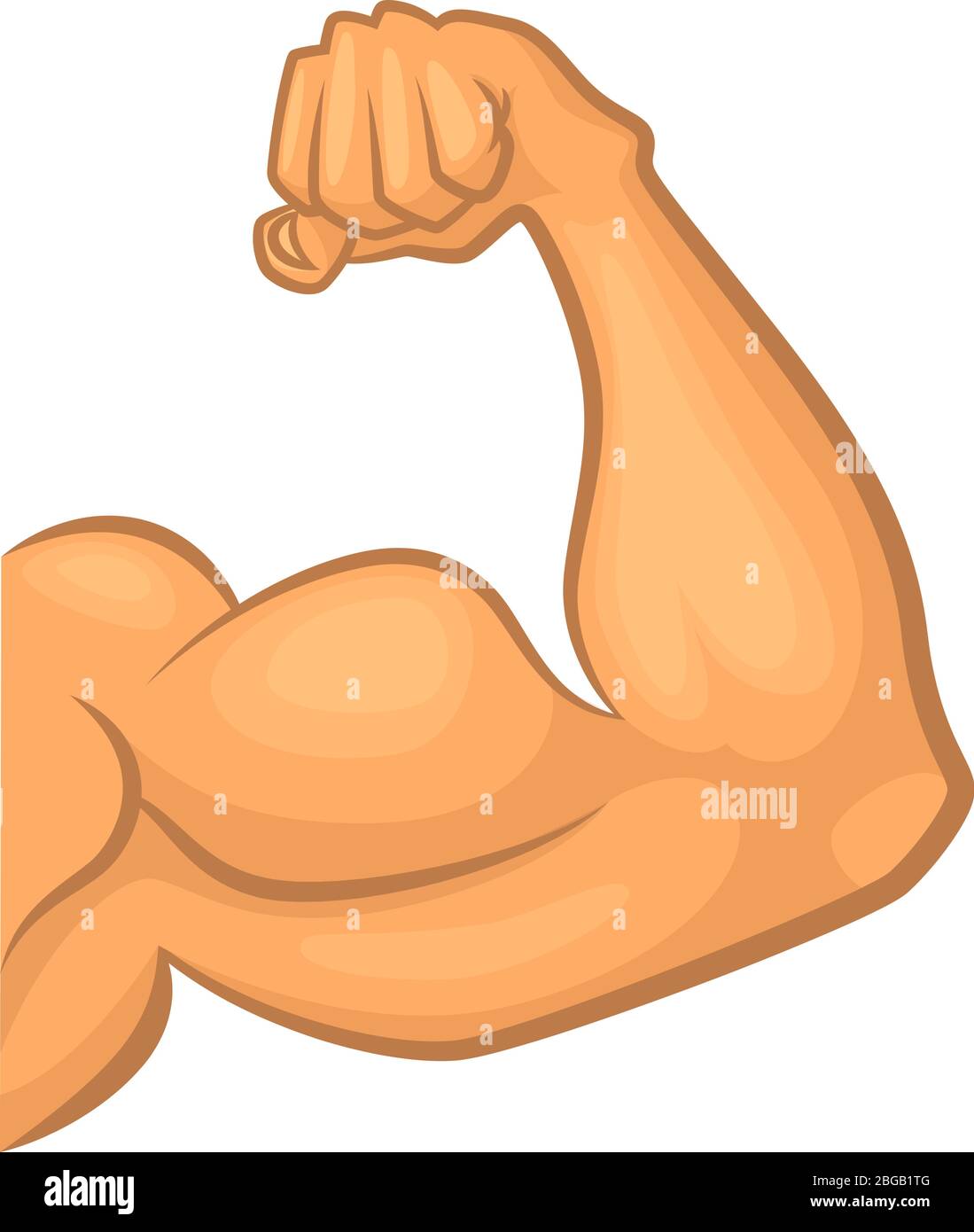 Biceps forts. Symbole vectoriel de salle de sport isoler. Illustration de dessin animé Illustration de Vecteur