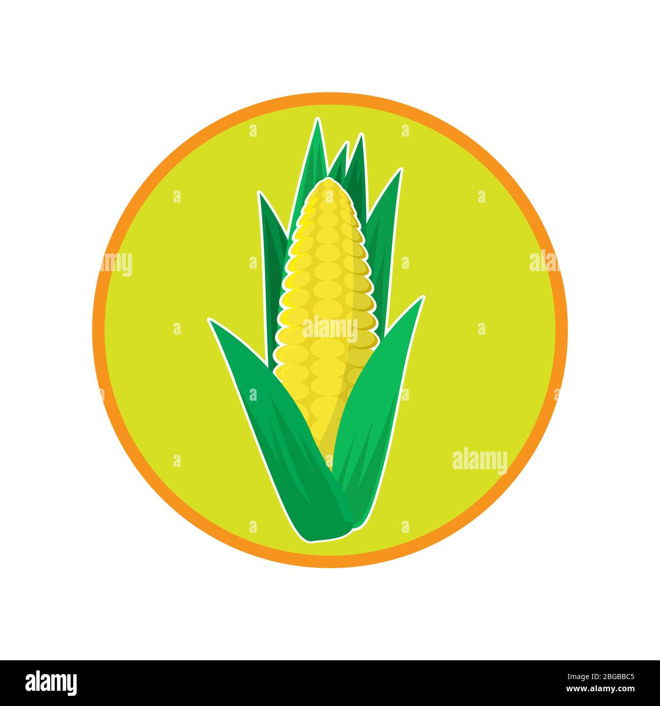 Icône maïs jaune frais. Graines de légumes naturels. Logo Cornsn. Une oreille d'or Illustration de Vecteur