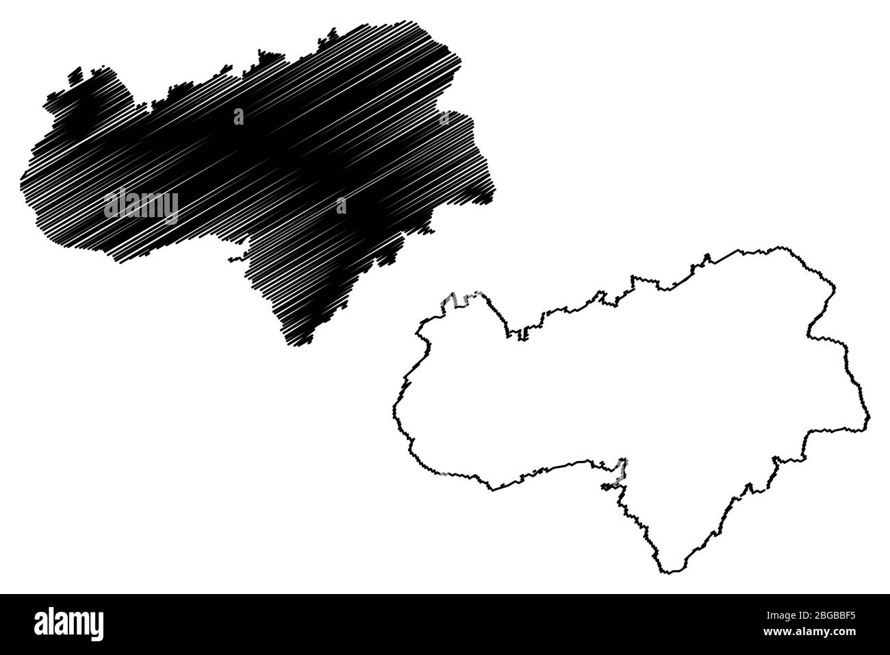 Gottingen City (République fédérale d'Allemagne, Basse-Saxe) illustration vectorielle de carte, esquisse de gribble carte de Gottingen Illustration de Vecteur