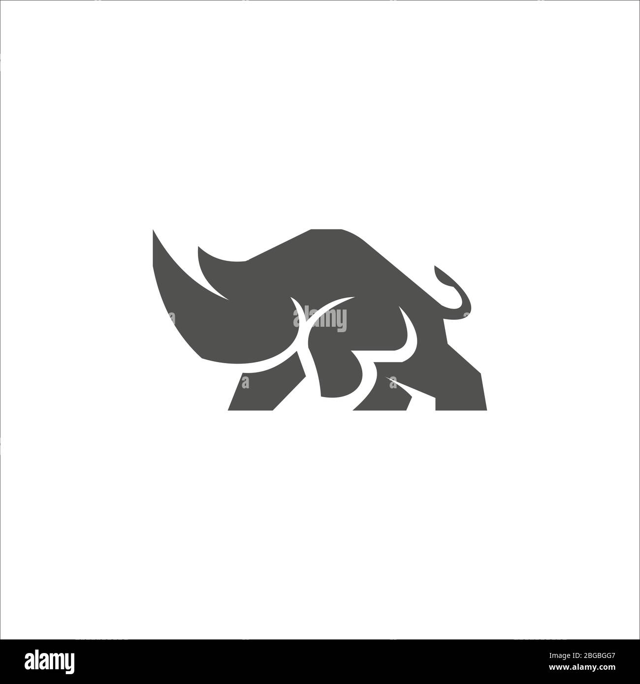 Modèle de logo animal Rhino Illustration de Vecteur