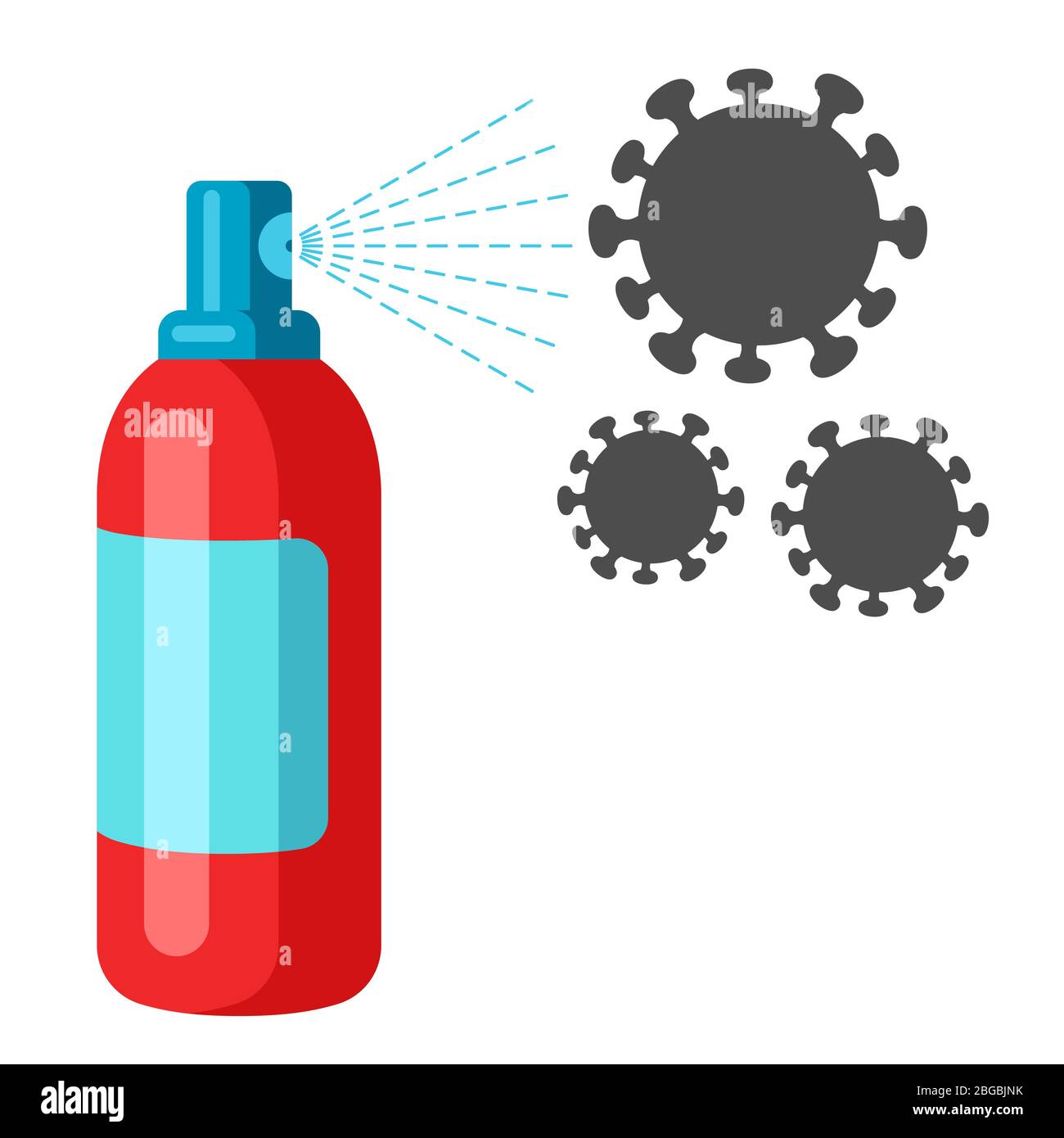 Illustration de l'antiseptique médical de protection avec les molécules de coronavirus Covid-19. Illustration de Vecteur
