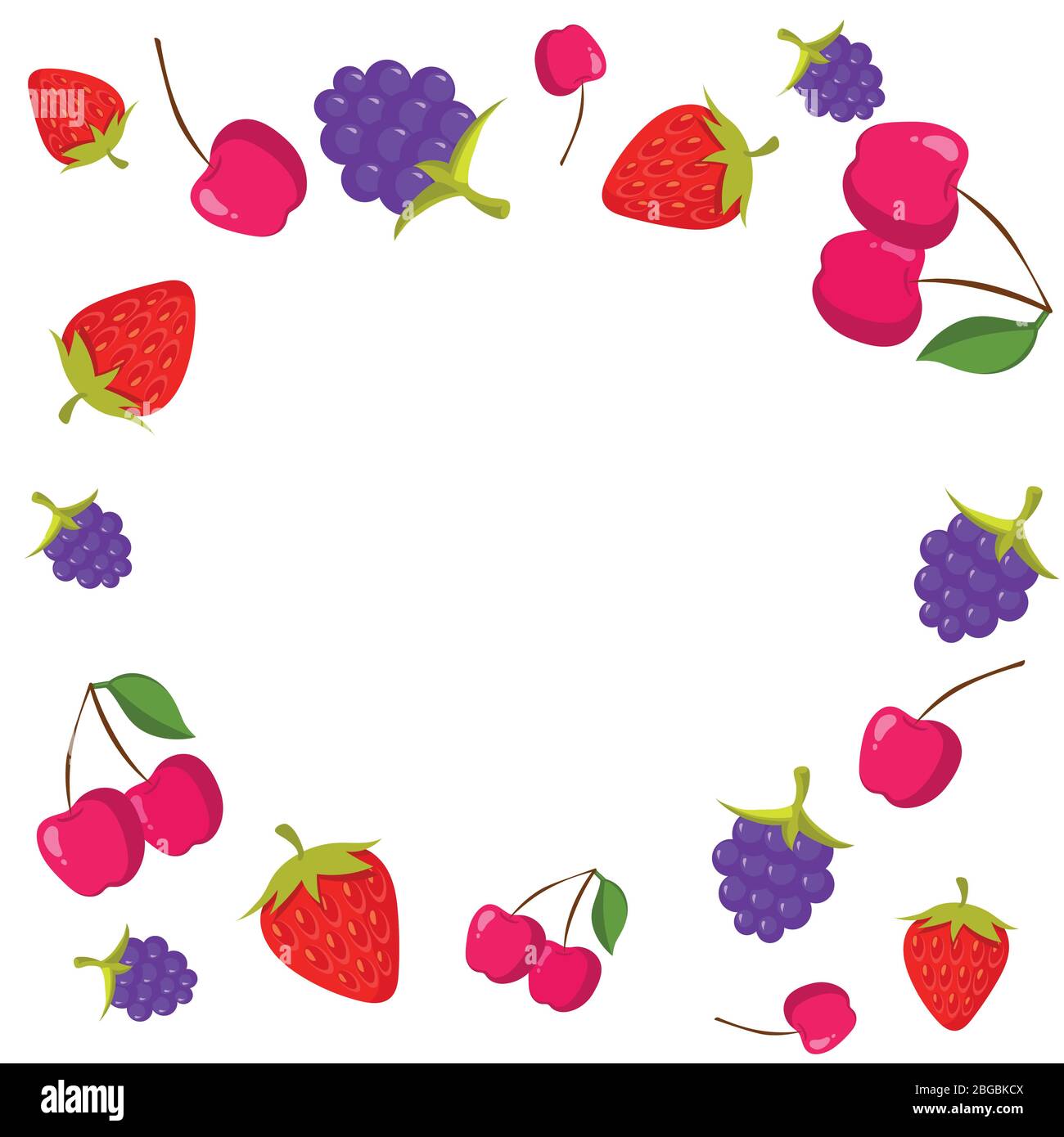 Le cadre des baies sur fond blanc avec un emplacement pour le texte Illustration de Vecteur