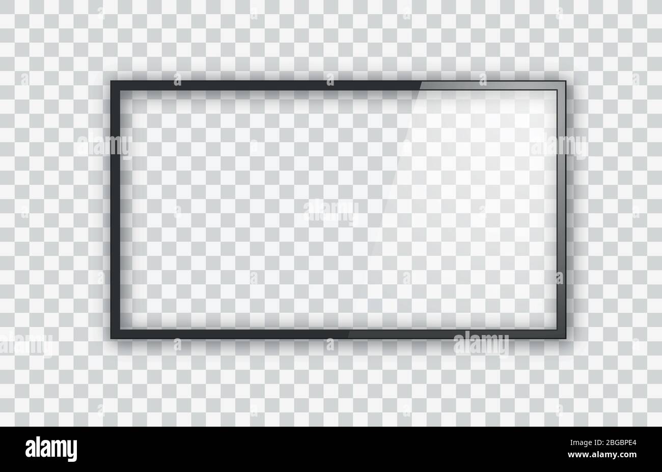 Cadre du téléviseur. Moniteur LED vide d'ordinateur ou cadre photo noir isolé sur un fond transparent. Ecran LCD, plasma, écran ou téléviseur à écran vide vectoriel pour votre design Vector eps 10 Illustration de Vecteur