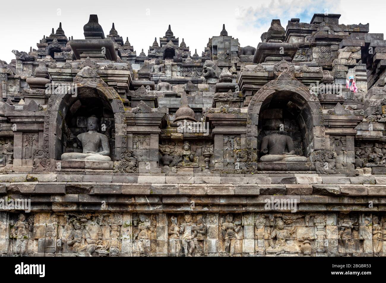 Temple de Borobudur, Yogyakarta, Java centrale, Indonésie Banque D'Images