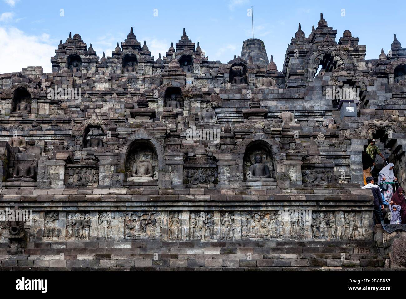 Temple de Borobudur, Yogyakarta, Java centrale, Indonésie Banque D'Images