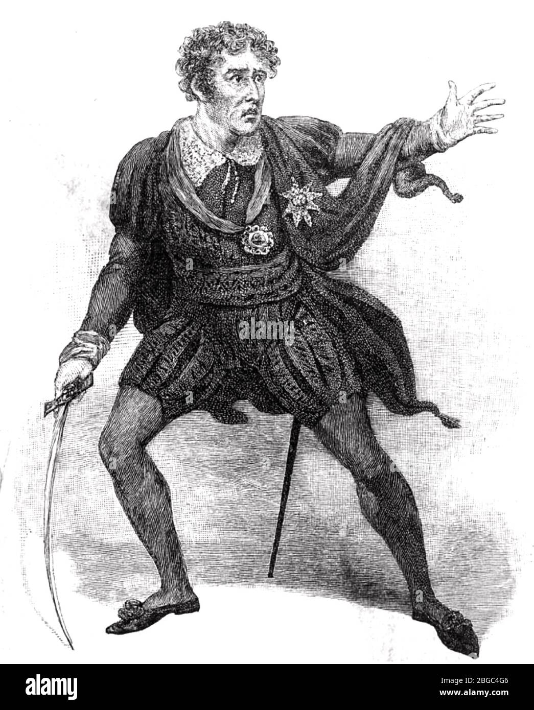 EDMIND KEAN (1787-1833) acteur shashashararéen anglais comme Hamlet Banque D'Images