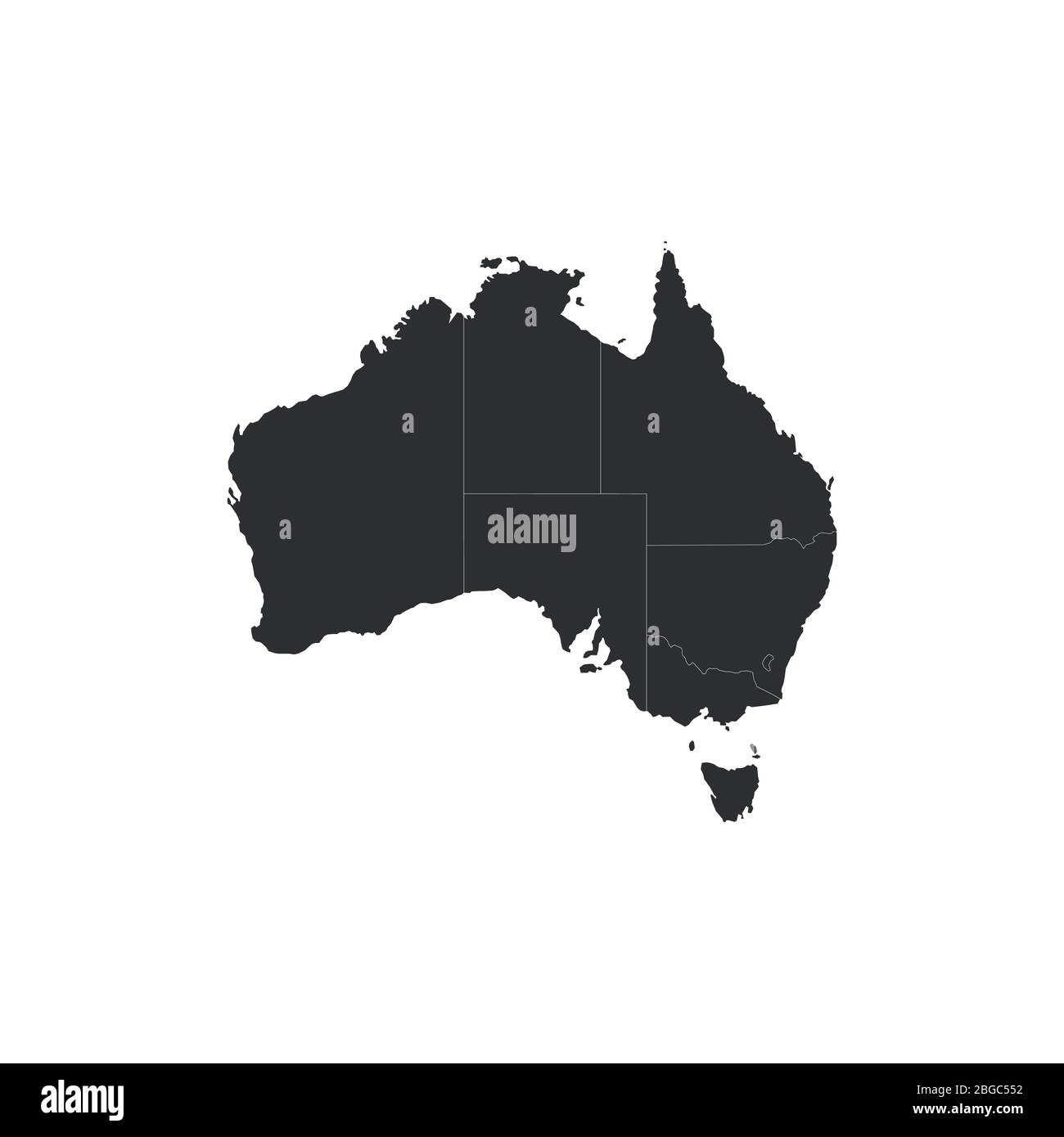 carte vectorielle de l'australie avec frontières des états illustration vectorielle eps 10 Illustration de Vecteur