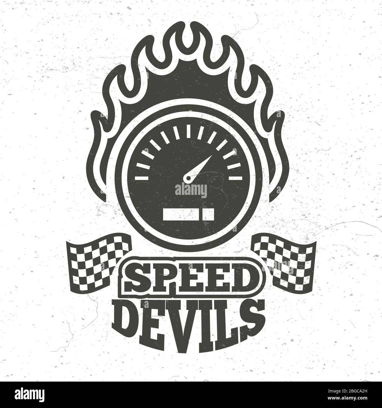 Emblème de la moto et du sport de moto vintage avec effet grunge. Illustration vectorielle Illustration de Vecteur