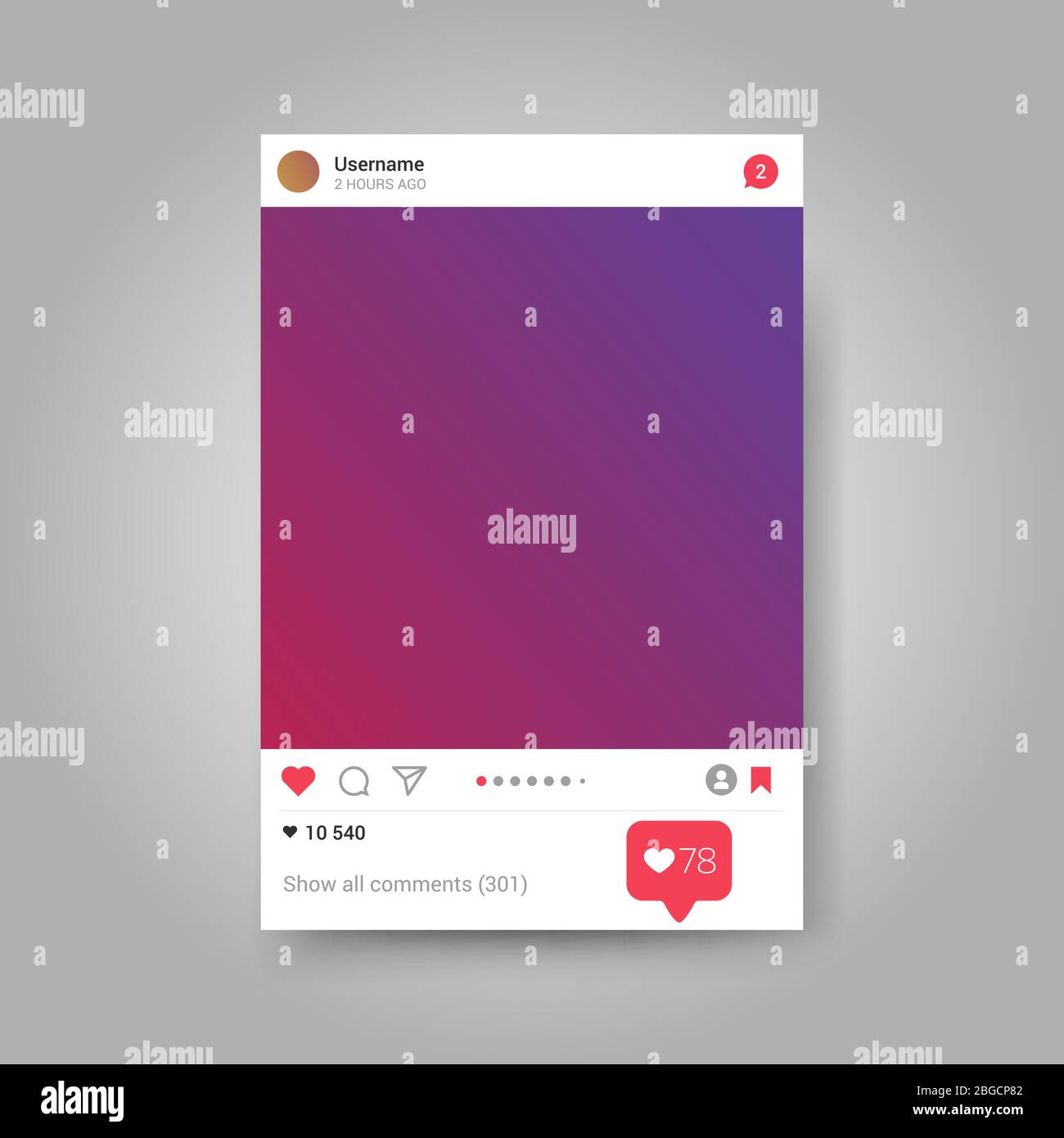 Réseau social inspiré par le cadre photo avec fond coloré. Illustration vectorielle Illustration de Vecteur