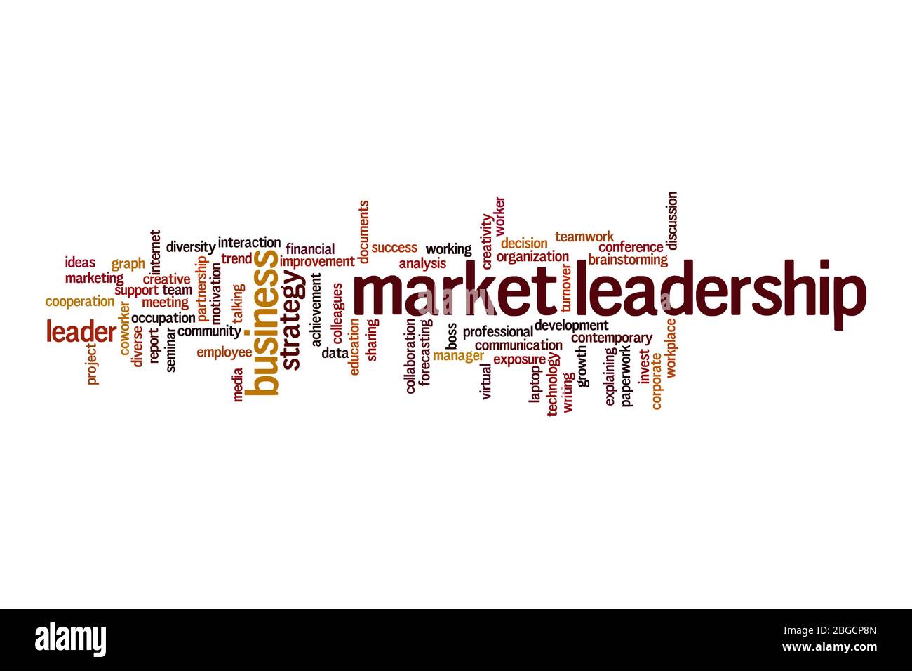 Concept de cloud de mot de leader du marché sur fond blanc Banque D'Images