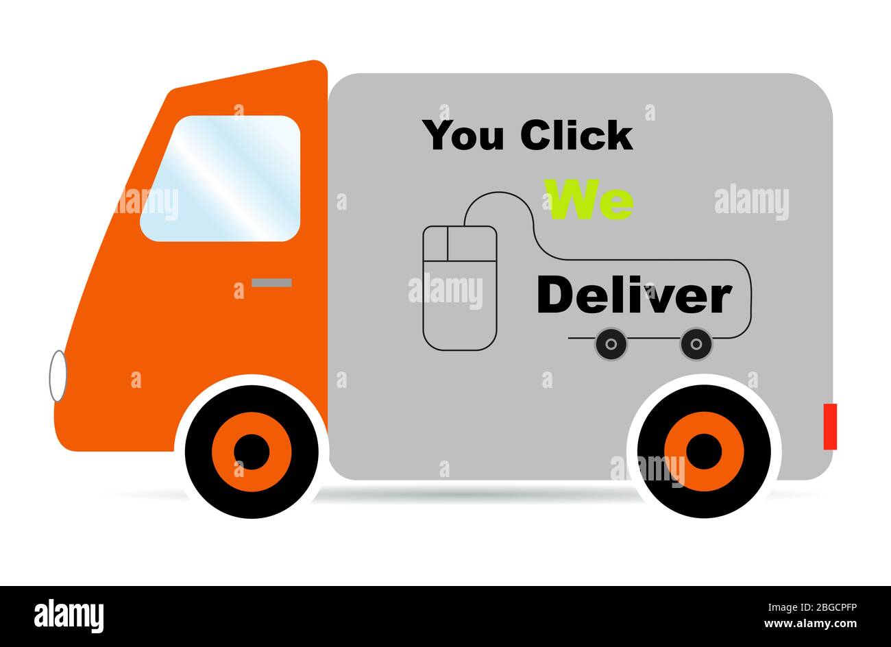 Vous cliquez sur nous livrons le concept d'achat en ligne Illustration de Vecteur