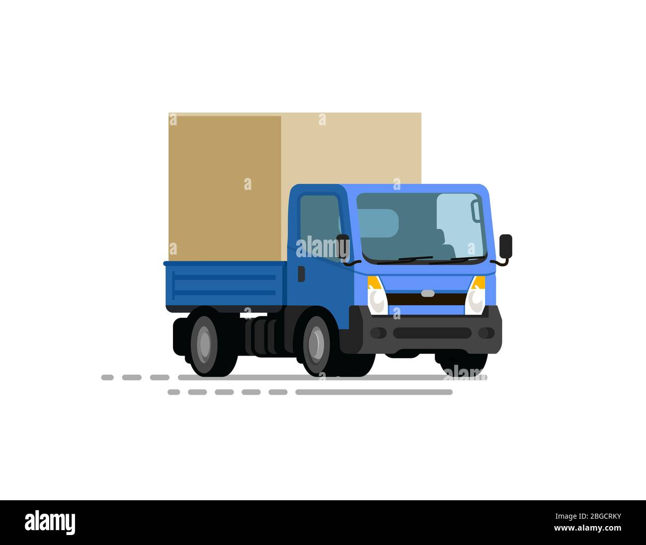 Livraison de camions, camionnage. Transport, illustration de vecteur en mouvement Illustration de Vecteur