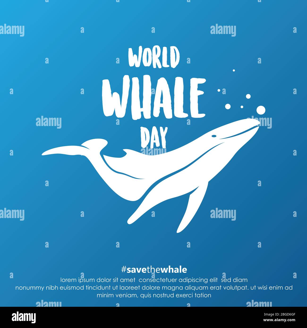 Motif baleine vectoriel pour le symbole du signe de la journée des baleines du monde. Arrière-plan de conception vectorielle pour la conception d'éléments. Illustration vectorielle EPS.8 EPS.10 Illustration de Vecteur