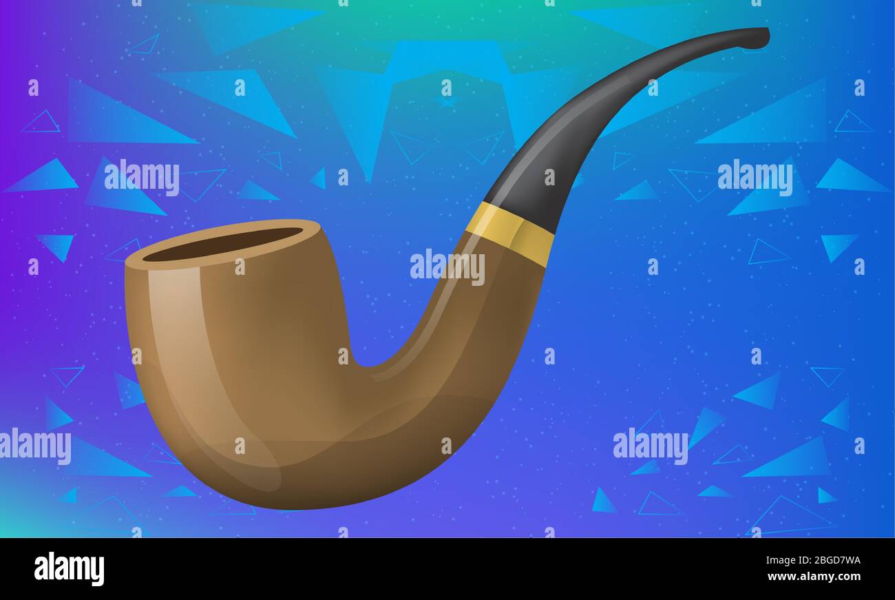 pipe de tabac en bois sur fond abstrait Illustration de Vecteur